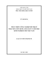 Phát triển công nghiệp hỗ trợ ở Nhật Bản, Hàn Quốc, Đài Loan và bài học kinh nghiệm cho Việt Nam (Luận án tiến sĩ)