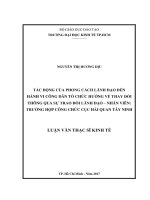 Tác động của phong cách lãnh đạo đến hành vi công dân tổ chức hướng về thay đổi thông qua sự trao đổi lãnh đạo   nhân viên trường hợp công chức cục hải quan tây ninh 