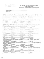 de thi thu thpt quoc gia 2018 mon tieng anh so gd dt binh thuan lan 1 co dap an 0964 