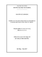 Nghiên cứu ứng dụng dịch thải sau hầm biogas làm phân bón dạng lỏng cho cây trồng