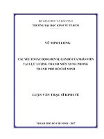 Các yếu tố tác động đến sự gắn bó của nhân viên tại lực lượng thanh niên xung phong thành phố hồ chí minh 
