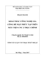 Khai thác cồng nghệ gia công bề mặt phức tạp trên máy CNC 2 trục chính