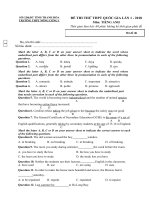 de thi thu thpt quoc gia 2018 mon tieng anh truong thpt nong cong 1 thanh hoa lan 1 co dap an 0274 