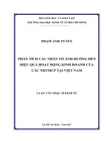 Phân tích các nhân tố ảnh hưởng đến hiệu quả hoạt động kinh doanh của các ngân hàng thương mại cổ phần tại việt nam 