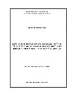 Giải quyết tranh chấp lao động tập thể về quyền các doanh nghiệp thủy sản thuộc tỉnh cà mau – vấn đề và giải pháp 