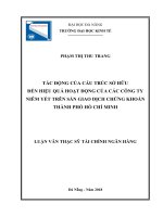 Tác động của cấu trúc sở hữu đến hiệu quả hoạt động của các công ty niêm yết trên sàn giao dịch chứng khoán thành phố hồ chí minh