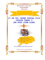 27 BỘ ĐỀ CẤP TỐC THPTQG MÔN TOÁN NĂM 2018UPDATE THÁNG 5