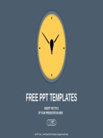 Yellow round clock on gray background powerpoint templates widescreen