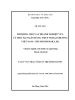 Mở rộng cho vay doanh nghiệp nhỏ và vừa tại ngân hàng TMCP ngoại thương việt nam – chi nhánh đắk lắk