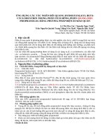 ỨNG DỤNG các tác NHÂN đối QUANG HYDROXYALKYL BETA CYCLODEXTRIN TRONG PHÂN TÍCH ĐỒNG PHÂN QUANG học PROPRANOLOL BẰNG PHƯƠNG PHÁP điện DI MAO QUẢN