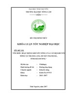 Tìm hiểu hoạt động khuyến nông của cán bộ khuyến nông xã thanh lang   huyện thanh hà   tỉnh hải dương 