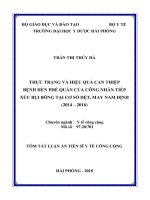 Thực trạng và hiệu quả can thiệp bệnh hen phế quản của công nhân tiếp xúc bụi bông tại cơ sở dệt, may nam định (2014 2016) tt 