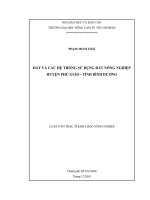 ĐẤT VÀ HỆ THỐNG SỬ DỤNG ĐẤT NÔNG NGHIỆP HUYỆN PHÚ GIÁO, TỈNH BÌNH DƯƠNG