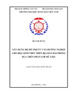 XÂY DỰNG HỆ HỖ TRỢ TƢ VẤN HƢỚNG NGHIỆP CHO HỌC SINH THPT TRÊN ĐỊA BÀN HẢI PHÒNG DỰA TRÊN PHÂN LỚP DỮ LIỆU_2