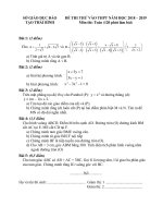 Đề thi thử vào lớp 10 THPT năm 20182019 môn Toán  Sở GDĐT Thái Bình