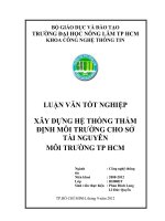 XÂY DỰNG HỆ THỐNG THẨM ĐỊNH MÔI TRƯỜNG CHO SỞ TÀI NGUYÊN MÔI TRƯỜNG TP HCM