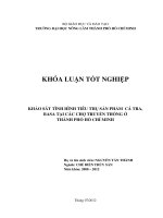 KHẢO SÁT TÌNH HÌNH TIÊU THỤ SẢN PHẨM CÁ TRA, BASA TẠI CÁC CHỢ TRUYỀN THỐNG Ở THÀNH PHỐ HỒ CHÍ MINH