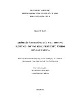 KHẢO SÁT ẢNH HƯỞNG CỦA VIỆC BỔ SUNG SUNZYME  500 VÀO KHẨU PHẦN THỨC ĂN HEO CON SAU CAI SỮA