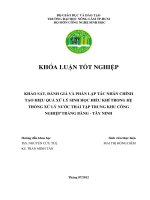 KHẢO SÁT, ĐÁNH GIÁ VÀ PHÂN LẬP TÁC NHÂN CHÍNH TẠO HIỆU QUẢ XỬ LÝ SINH HỌC HIẾU KHÍ TRONG HỆ THỐNG XỬ LÝ NƢỚC THẢI TẬP TRUNG KHU CÔNG NGHIỆP TRẢNG BÀNG  TÂY NINH