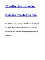 20 CHIẾN DỊCH MARKETING XUẤT XẮC ĐƯỜNG PHỐ