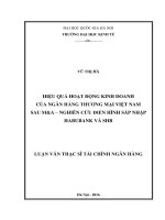 Hiệu quả hoạt động kinh doanh của ngân hàng thương mại Việt Nam sau M&A- nghiên cứu điển hình sáp nhập Habubank và SHB_2