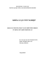 KHẢO SÁT PHƯƠNG PHÁP TÁCH CHIẾT PHYCOBILIN TỪ RONG MỨT KHÔ PORPHYRA SP