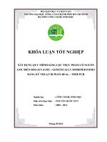XÂY DỰNG QUY TRÌNH SÀNG LỌC THỰC PHẨM CÓ NGUỒN GỐC BIẾN ĐỔI GEN (GMF – GENETICALLY MODIFIED FOOD) BẰNG KỸ THUẬT DUPLEX REAL – TIME PCR