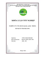 NGHIÊN CỨU ỨNG DỤNG Bacillus subtilis TRONG BẢO QUẢN THANH LONG