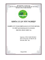NGHIÊN CỨU TÁCH CHIẾT βGLUCAN TỪ BÃ MEN BIA VÀ CHẾ TẠO OLIGOβGLUCAN BẰNG PHƢƠNG PHÁP CHIẾU XẠ