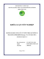 ĐÁNH GIÁ KHẢ NĂNG XỬ LÝ NƯỚC THẢI AO NUÔI CÁ TRA BẰNG SINH KHỐI Moinasp. VÀ CÂY RAU DỪA (Jussiacea repens L.)