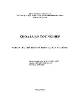 NGHIÊN CỨU CHẾ BIẾN SẢN PHẨM HẢI SẢN NẤU ĐÔNG