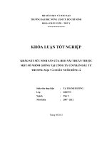 KHẢO SÁT SỨC SINH SẢN CỦA HEO NÁI THUẦN THUỘC MỘT SỐ NHÓM GIỐNG TẠI CÔNG TY CỔ PHẦN ĐẦU TƯ THƯƠNG MẠI VÀ CHĂN NUÔI ĐÔNG Á