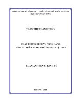 Chất lượng dịch vụ ngân hàng của các ngân hàng thương mại Việt Nam (Luận án tiến sĩ)