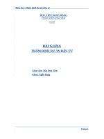 Bài giảng thẩm định dự án đầu tư