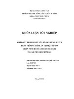 KHẢO SÁT PHẨM CHẤT SỮA BÒ NGUYÊN LIỆU VÀ BỆNH VIÊM VÚ TIỀM ẨN TẠI MỘT SỐ HỘ CHĂN NUÔI BÒ SỮA THUỘC QUẬN 12 THÀNH PHỐ HỒ CHÍ MINH