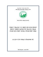 Thực trạng và một số giải pháp phát triển kinh tế trang trại ở huyện Phù Ninh, tỉnh Phú Thọ (Luận văn thạc sĩ)