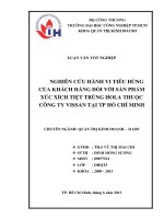 NGHIÊN cứu HÀNH VI TIÊU DÙNG của KHÁCH HÀNG đối với sản PHẨM xúc XÍCH TIỆT TRÙNG của CÔNG TY VISSAN tại THÀNH PHỐ hồ CHÍ MINH