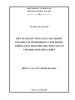 Rèn luyện kỹ năng sáng tạo trong giải bài tập tính khoảng cách trong không gian theo phương pháp vectơ cho HS lớp 12 THPT 