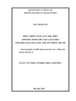 Phát triển năng lực đọc hiểu cho học sinh lớp 12 qua dạy học thơ hiện đại Việt Nam 1945 - 1975 theo chủ đề