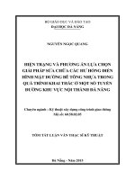 Hiện trạng và phương án lựa chọn giải pháp sữa chữa các hư hỏng điển hình mặt đường bê tông nhựa trong quá trình khai thác ở một số tuyến đường khu vực nội thành đà nẵng (tt) 
