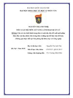 Tiểu luận Môn Kỹ năng lãnh đạo quản lý: Căn cứ vào tình hình trong đơn vị anh chị, hãy đề xuất giải pháp thúc đẩy cán bộ, nhân viên trong đơn vị động lực để làm việc tốt hơn.