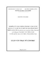 Nghiên cứu đặc điểm lâm học làm cơ sở quản lý và đề xuất một số giải pháp phát triển loài ươi ( scaphium macropodum (miq) beumée ex k heyne) tại khu vực phía nam vườn quốc gia cát tiên, tỉnh đồng nai 