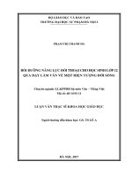 Bồi dưỡng năng lực đối thoại cho học sinh lớp 12 qua dạy làm văn về một hiện tượng đời sống