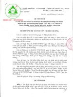 DTM Cấp Bộ | Quyết định phê duyệt ĐTM Dự Án Khu du lịch nghỉ dưỡng Bình Minh 0918755356