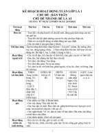 GIÁO án CHỦ đề bản THÂN   TUẦN 1 