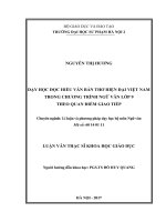 Dạy học đọc hiểu văn bản thơ hiện đại Việt Nam trong chương trình ngữ văn lớp 9 theo quan điểm giao tiếp