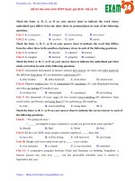 GIẢI CHI TIẾT đề thi thử môn Anh THPT Quốc gia 2018 – Đề số 10