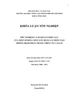 THỬ NGHIỆM VÀ ĐÁNH GIÁ HIỆU LỰC CỦA MỘT SỐ HÓA CHẤT GÂY RỤNG LÁ NHÂN TẠO PHÒNG BỆNH PHẤN TRẮNG TRÊN CÂY CAO SU