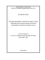 Dạy học phân môn lý thuyết âm nhạc cơ bản cho sinh viên ngành giáo dục mầm non tại trường cao đẳng sư phạm lào cai 