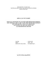 KHẢO SÁT ẢNH HƯỞNG BA LOẠI PHÂN BÓN HITEK DEVELOPMENT, AMCCHITOSAN, URÊ VÀ LIỀU LƯỢNG PHÂN HITEK DEVELOPMENT ĐẾN SINH TRƯỞNG, NĂNG SUẤT, PHẨM CHẤT RAU MUỐ NG, RAU DỀN, RAU MỒNG TƠI TẠ I THÀNH PHỐ HỒ CHÍ MINH